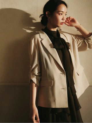 Sheer Single-Breasted Tailored Blazer