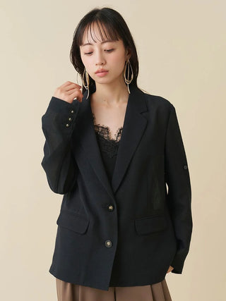 Sheer Single-Breasted Tailored Blazer