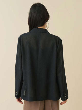 Sheer Single-Breasted Tailored Blazer