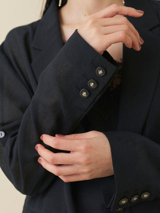 Sheer Single-Breasted Tailored Blazer