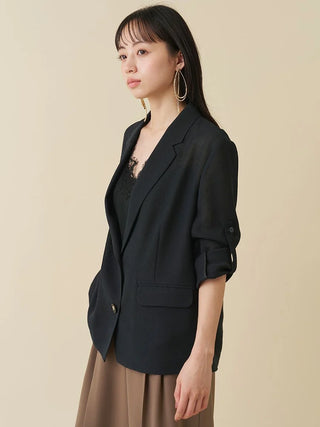 Sheer Single-Breasted Tailored Blazer
