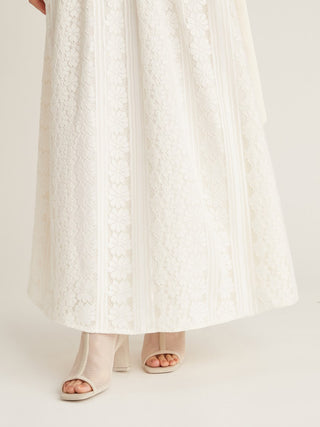 Switching Decollete Open Dress in white, premium women's dress at SNIDEL USA