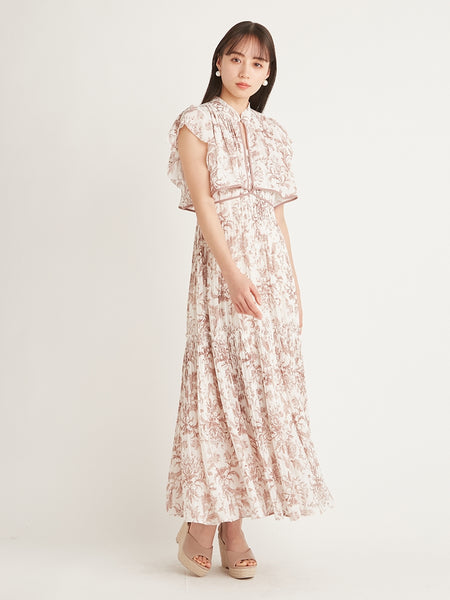 Pleated Floral Maxi Dress – SNIDEL