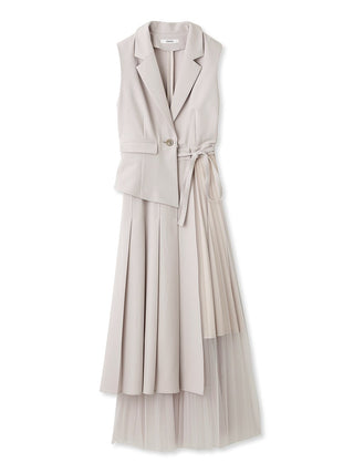 Switching Vest Dress in light grey, premium women's dress at SNIDEL USA