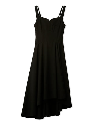 Asymmetrical Hem Dress in black, premium women's dress at SNIDEL USA