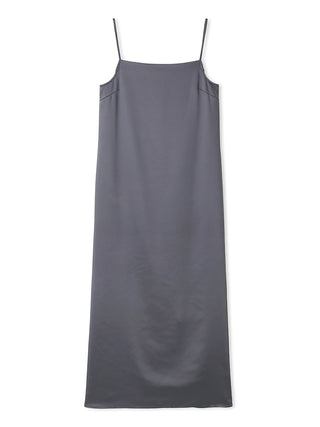 Cami Satin Slip Dress in dark blue, premium women's dress at SNIDEL USA