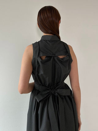 North Reef Fishtail Maxi Dress in Dot, premium women's dress at SNIDEL USA