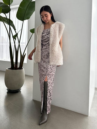 Velour Print Cami Maxi Dress
