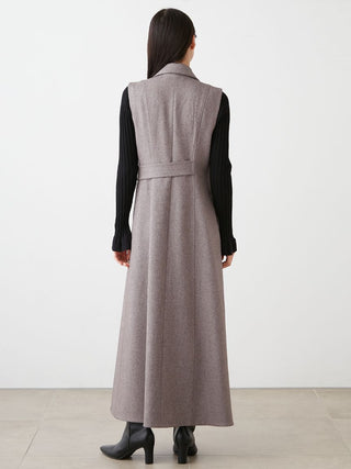 Sleeveless Tailored Long Dress in mix, Luxury Women's Dresses at SNIDEL USA.