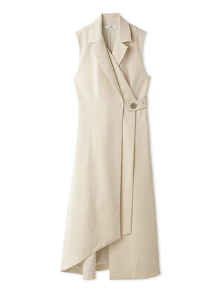 Sleeveless Tailored Long Dress in ivory, Luxury Women's Dresses at SNIDEL USA.