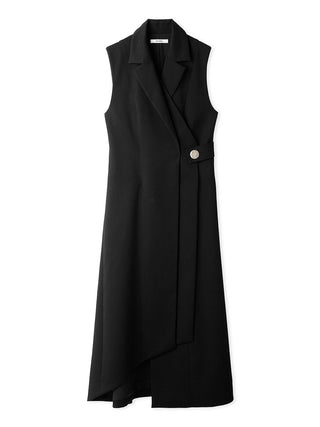 Sleeveless Tailored Long Dress in black, Luxury Women's Dresses at SNIDEL USA.