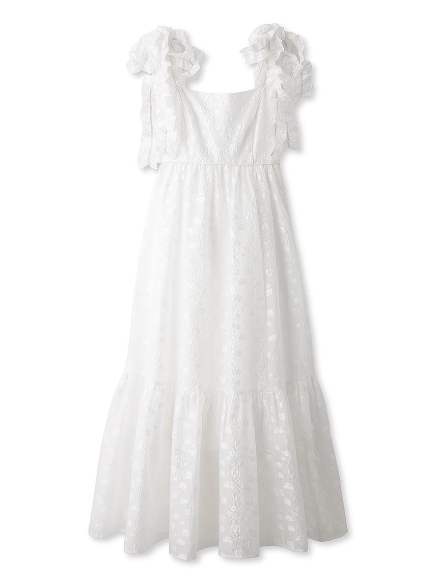 Jacquard Floral Bow Tie Midi Dress SNIDEL Jacquard Floral Bow Tie Midi Dress SNIDEL