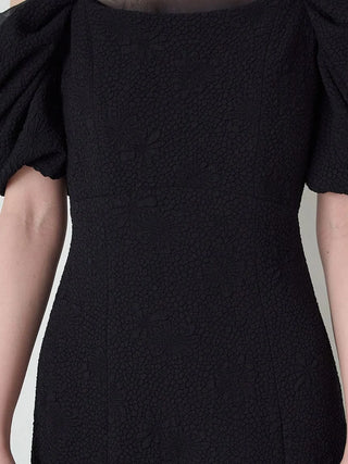 Off-Shoulder Puff Sleeve Midi Dress