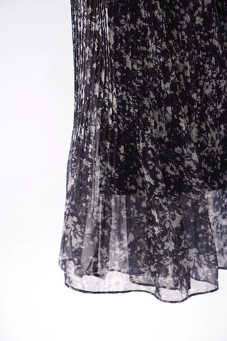 Sustainable Ruffle Smocked Maxi Dress in NAVY, Luxury Women's Dresses at SNIDEL USA.