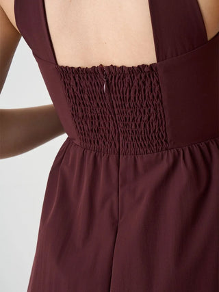 Halter Neck Maxi Dress in BORDEAUX, Luxury Women's Dresses at SNIDEL USA.