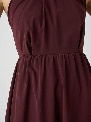 Halter Neck Maxi Dress in BORDEAUX, Luxury Women's Dresses at SNIDEL USA.