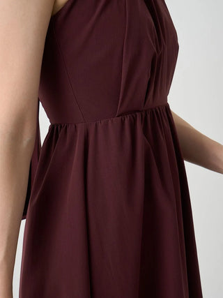 Halter Neck Maxi Dress in BORDEAUX, Luxury Women's Dresses at SNIDEL USA.