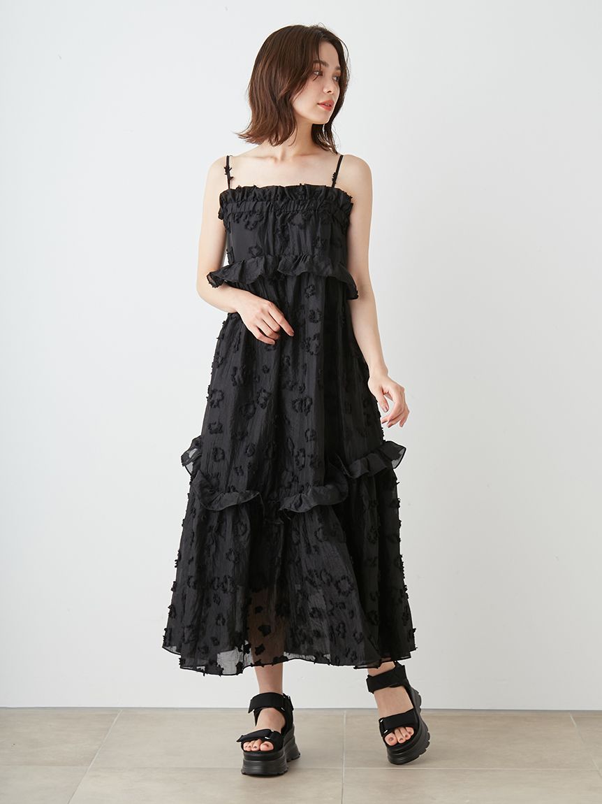 Spaghetti Strap Ruffle Maxi Dress SNIDEL Spaghetti Strap Ruffle Maxi Dress SNIDEL