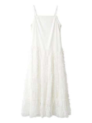 Pleated Varie Tiered Maxi Knit Dress in WHITE, Luxury Women's Dresses at SNIDEL USA.