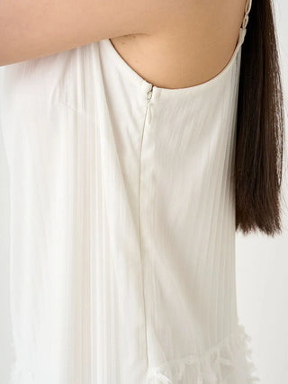 Pleated Varie Tiered Maxi Knit Dress in WHITE, Luxury Women's Dresses at SNIDEL USA.