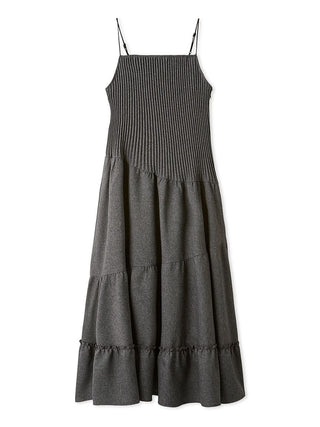 Pleated Varie Tiered Maxi Knit Dress in MIX, Luxury Women's Dresses at SNIDEL USA.