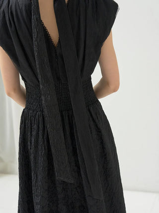 Sleeveless Plunge Neck Maxi Dress in BLACK, Luxury Women's Dresses at SNIDEL USA.