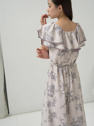 Ruffle Sleeve A-Line Dress Maxi Dress in PINK BEIGE, Luxury Women's Dresses at SNIDEL USA.