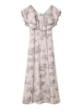 Ruffle Sleeve A-Line Dress Maxi Dress in PINK BEIGE, Luxury Women's Dresses at SNIDEL USA.