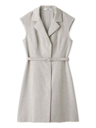 Sleeveless Belted Vest Midi Dress in Gray, Luxury Women's Dresses at SNIDEL USA