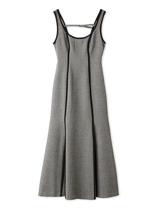 U-neck Fit-and-Flare Maxi Dress in Gray, Luxury Women's Dresses at SNIDEL USA