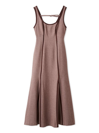 U-neck Fit-and-Flare Maxi Dress in Bordeaux, Luxury Women's Dresses at SNIDEL USA