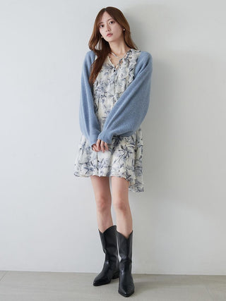 Sustainable Printed Frill Mini Dress