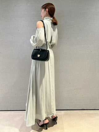 Cold Shoulder High Neck Maxi Dress