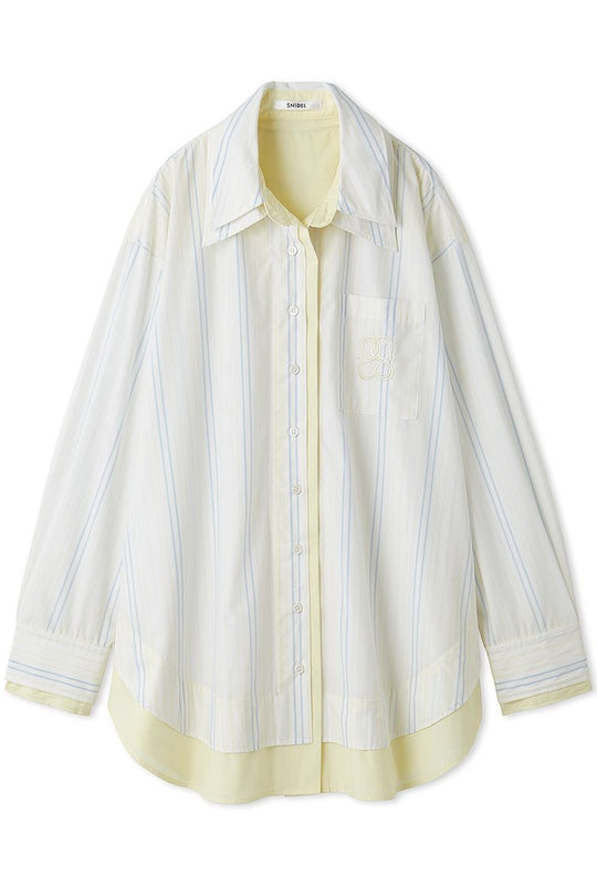 Sustainable Layered Shirt Tunic in YELLOW, Premium Fashionable Women's Tops Collection at SNIDEL USA.