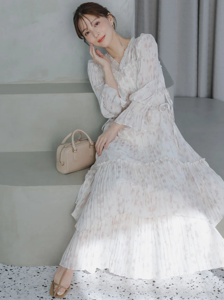 Boho-Inspired Ruffle Layered Maxi Dress – SNIDEL