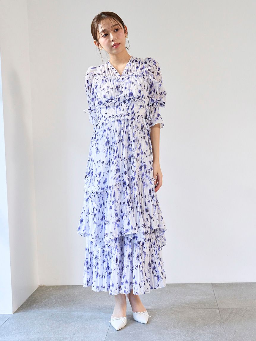 Boho-Inspired Ruffle Layered Maxi Dress 0(SMALL) / NAVY Boho-Inspired Ruffle Layered Maxi Dress 0(SMALL) / NAVY