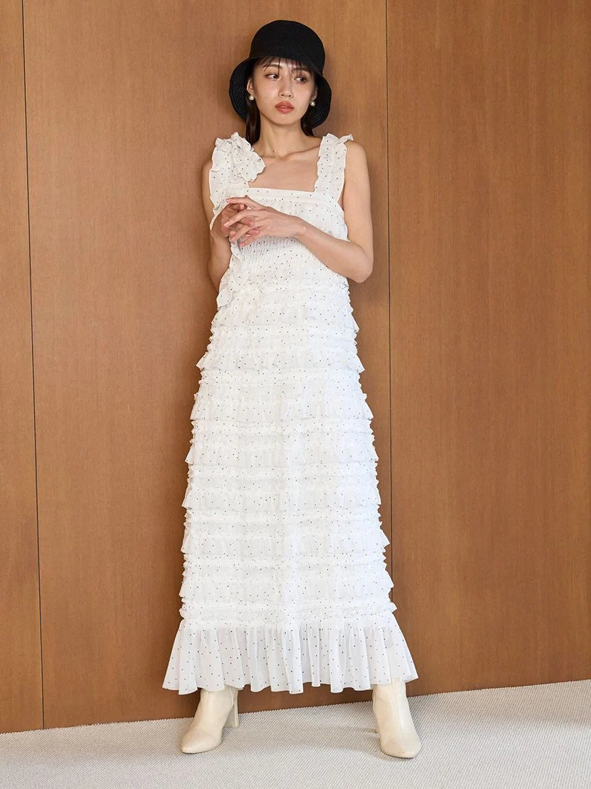 Ruffled Smocked Boho Maxi Dress
