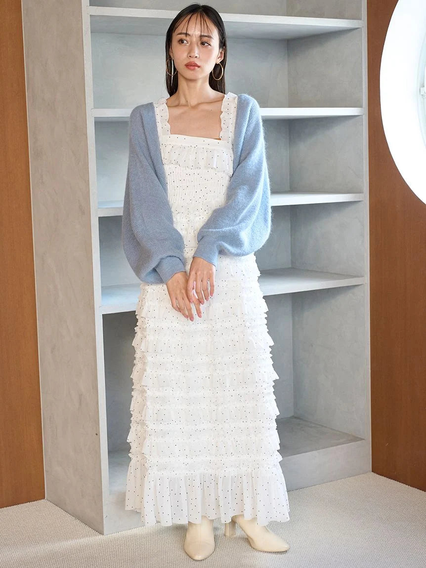 Ruffled Smocked Boho Maxi Dress SNIDEL Ruffled Smocked Boho Maxi Dress SNIDEL