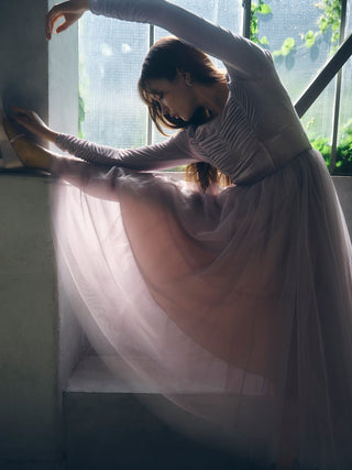 【Chacott】Velour × Tulle Dress