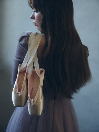 【Chacott】Velour × Tulle Dress