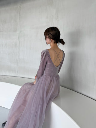 【Chacott】Velour × Tulle Dress