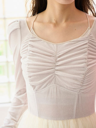 【Chacott】Velour × Tulle Dress