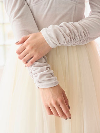 【Chacott】Velour × Tulle Dress