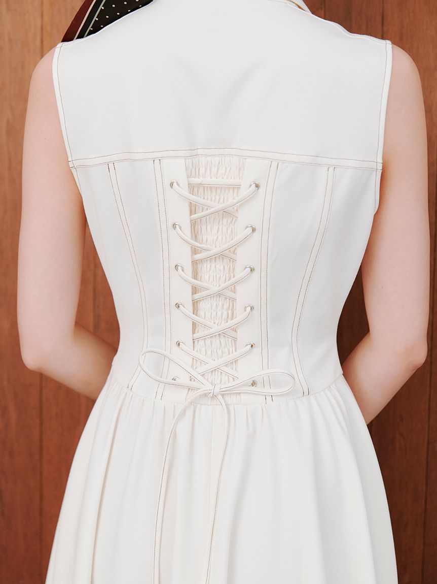 shirt dress with corset Sustainable Corset Detail Shirt Dress 0(SMALL) / BROWN