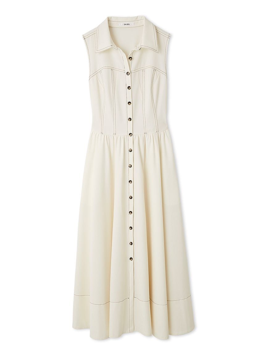 corset detail shirt dress Long Sleeve Corset Wrap Detail Shirt Dress In White | EGO US