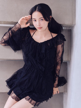 Chiffon Frill Mini Combo Dress