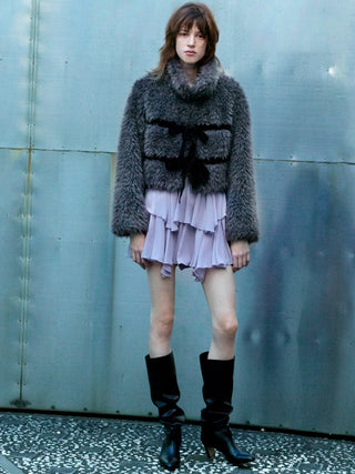 Chiffon Frill Mini Combo Dress