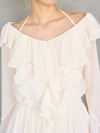 Chiffon Frill Mini Combo Dress