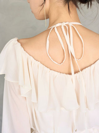 Chiffon Frill Mini Combo Dress