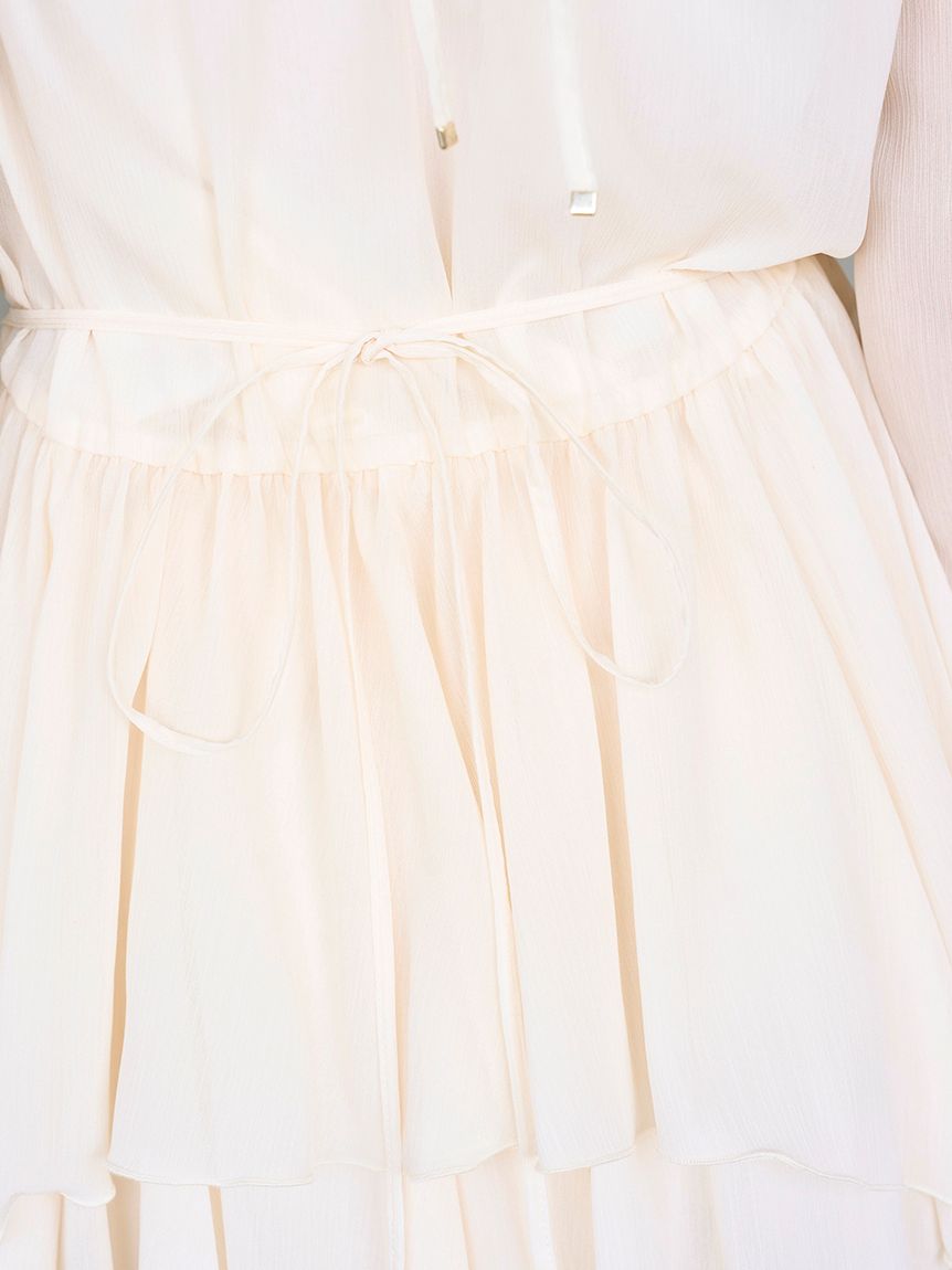 chiffon combo dress Chiffon Frill Mini Combo Dress 0(SMALL) / IVORY